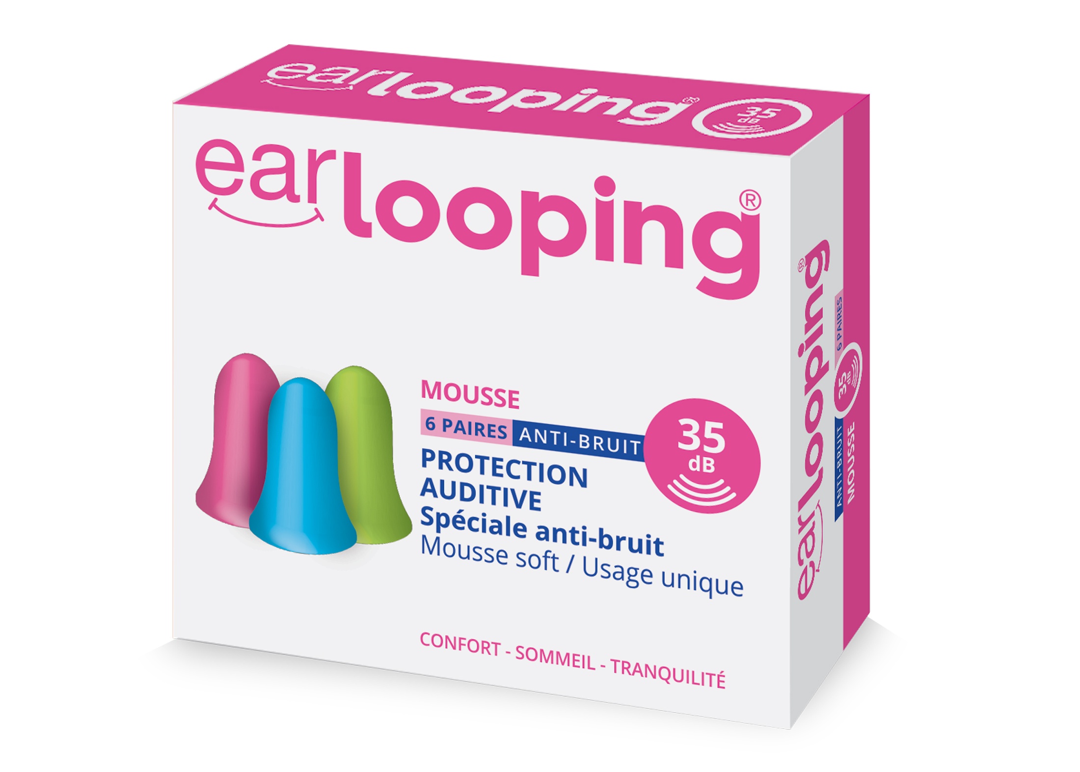 Les bouchons d’oreilles en mousse, boîte 6 paires